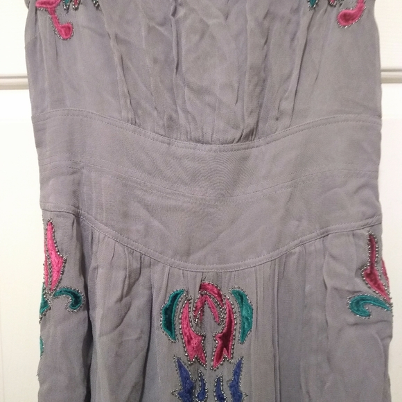 Delicate Beaded Stitched Flowy Anthropologie Dress - Picture 6 of 16